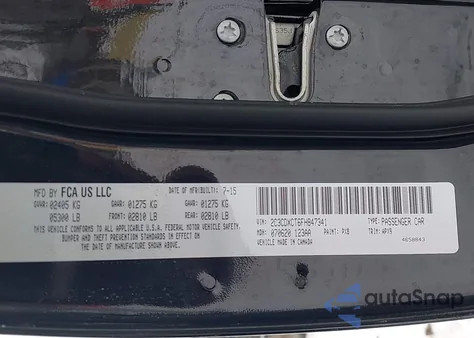 2015 Dodge Charger R/T from USA, damaged, VIN 2C3CDXCT6FH847341